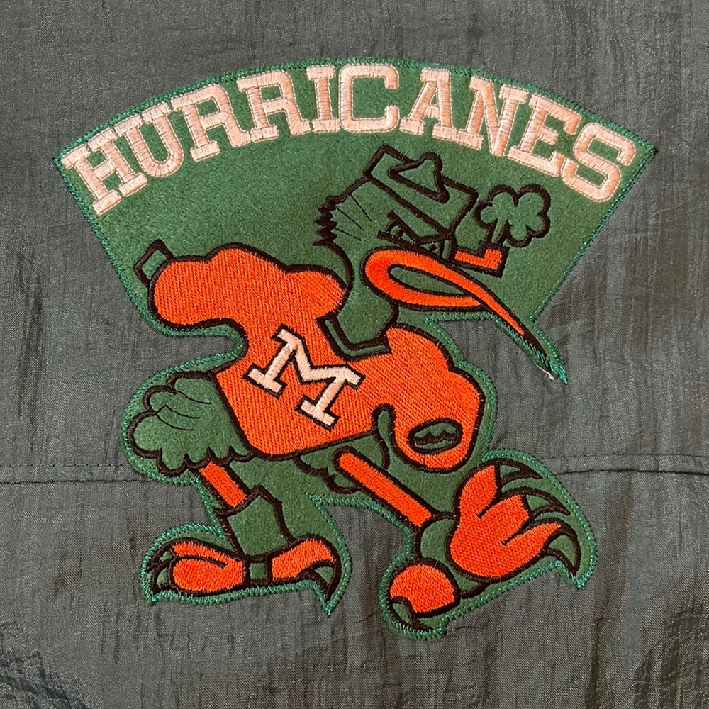 Rare Vintage Starter Miami Hurricanes 1/4 Zip Puffer Jacket - Picture 3 of 9